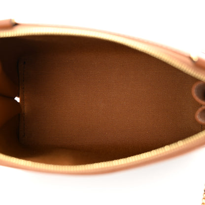 Celine Triomphe Canvas Lambskin Clutch On Chain Tan 5 of 10