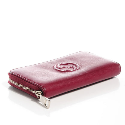 Gucci Leather Interlocking G Zip Around Wallet Red 4 of 7