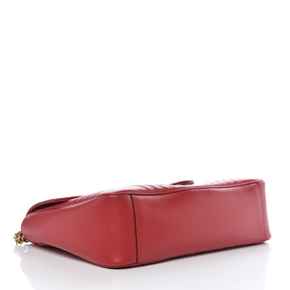 Gucci Calfskin Matelasse Large GG Marmont Shoulder Bag Hibiscus Red 4 of 9