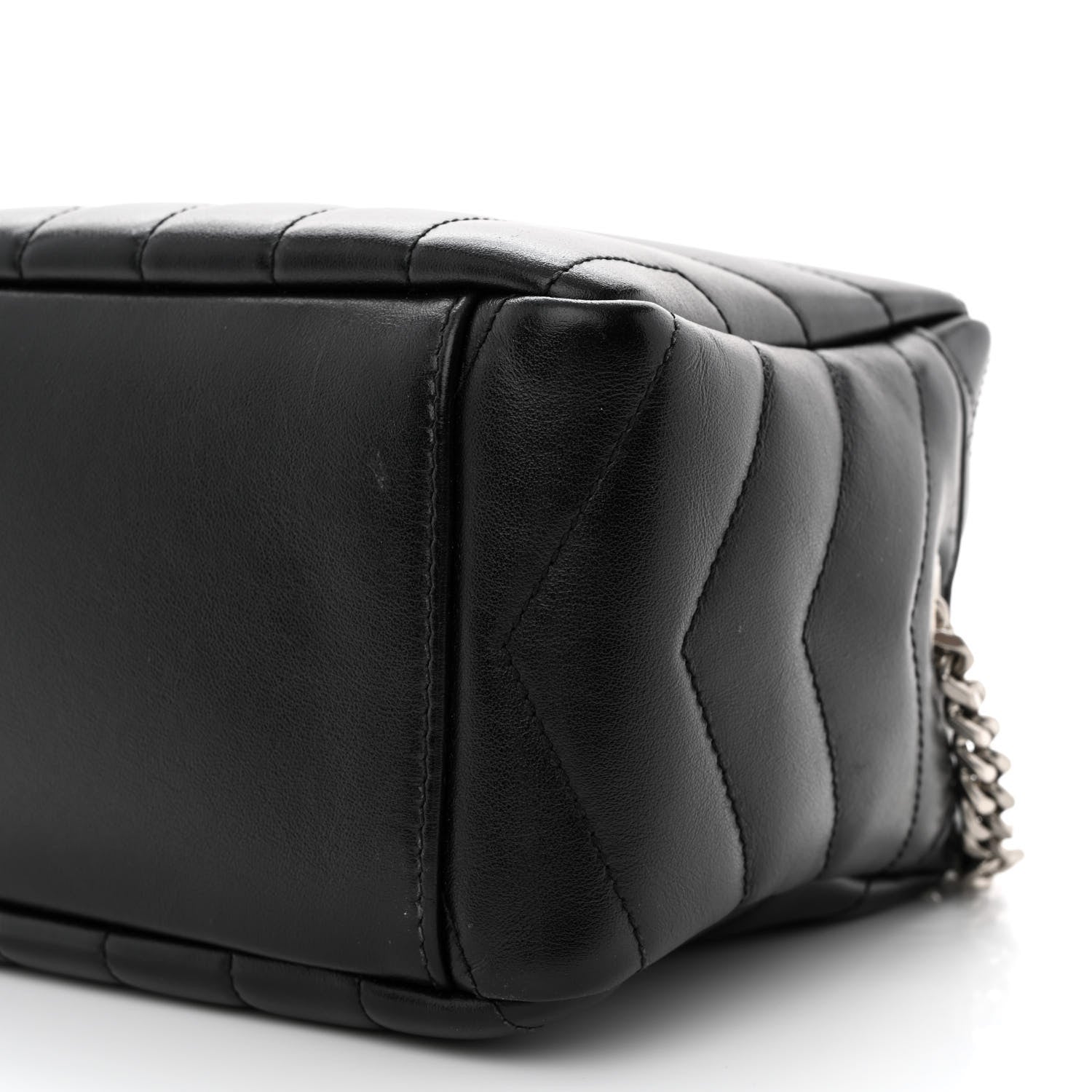 Saint Laurent Calfskin Y Quilted Monogram Small Loulou Bowling Bag Black 11 of 12