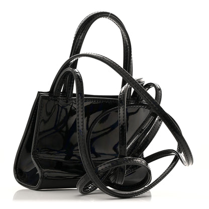 Telfar Patent Vegan Leather Small Shopping Bag Black Rainbow 3 of 10