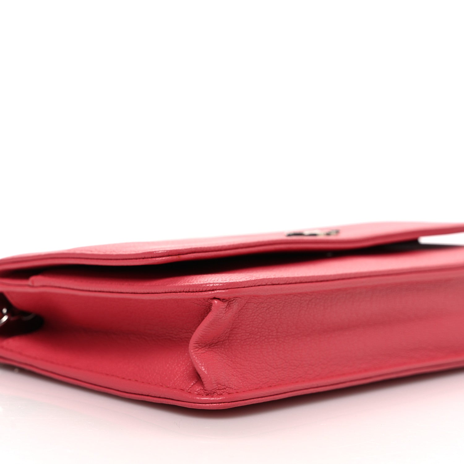 Chanel Grained Calfskin Clover CC Wallet On Chain WOC Pink 10 of 11