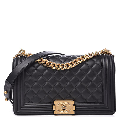 Chanel Lambskin Quilted Medium Boy Flap Black 1 of 13