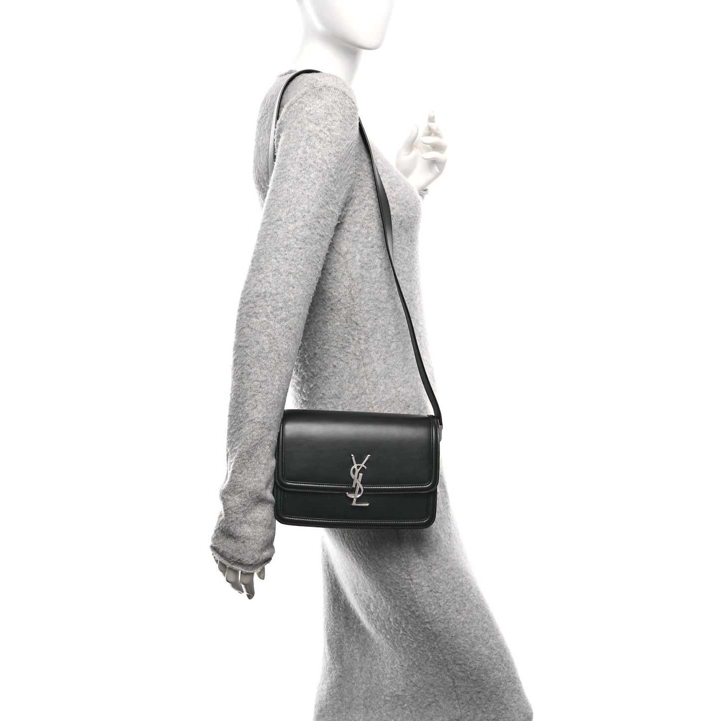 Box Calfskin Monogram Medium Solferino Satchel Black