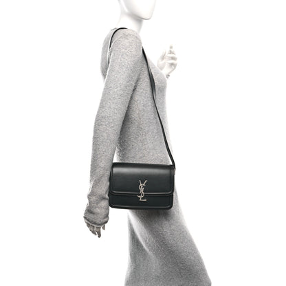Saint Laurent Box Calfskin Monogram Medium Solferino Satchel Black 2 of 10