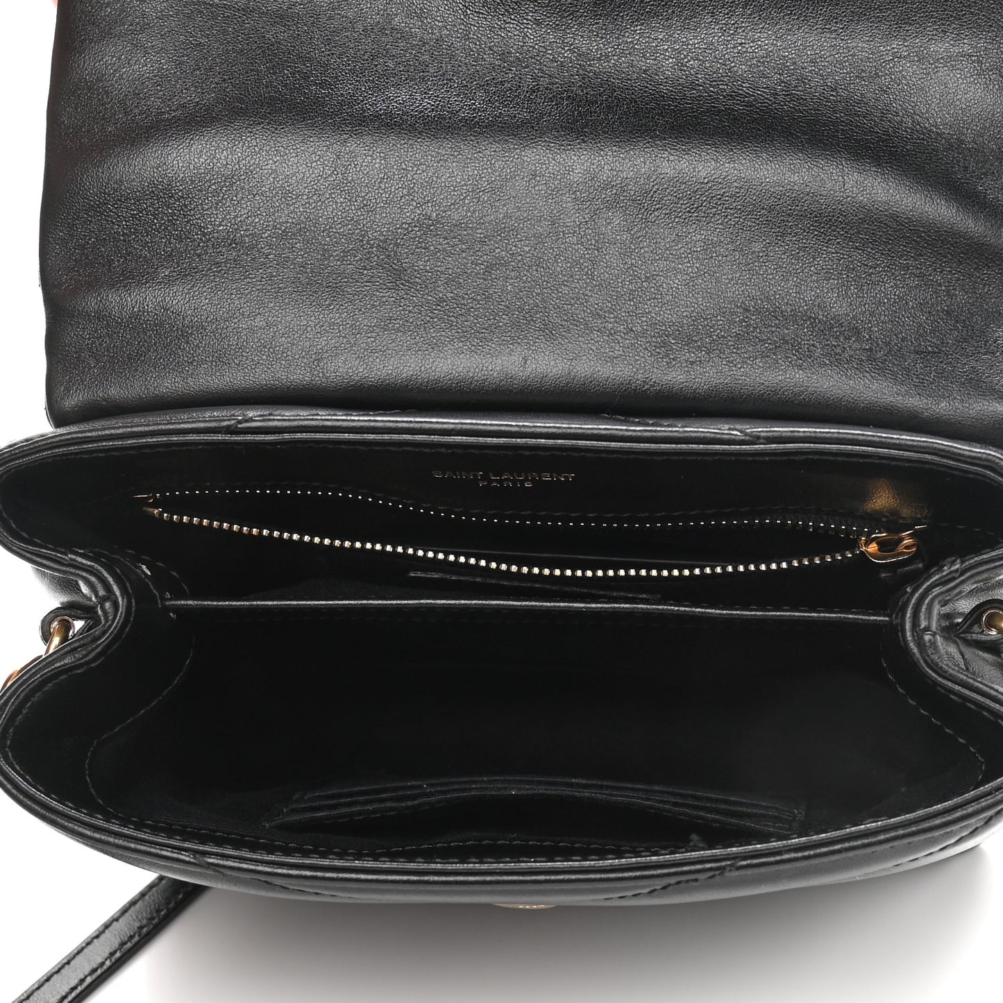 Calfskin Y Quilted Monogram Toy Loulou Crossbody Bag Black