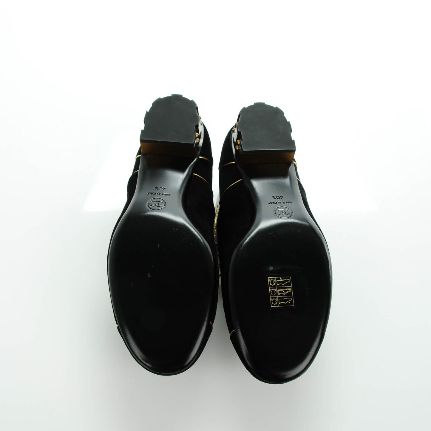 Suede Lace Up Oxfords 40.5 Black Gold