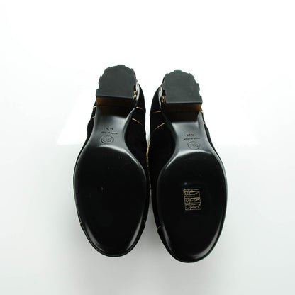 Chanel Suede Lace Up Oxfords 40.5 Black Gold 6 of 8
