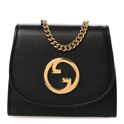 Gucci Roxy Calfskin Medium Blondie Chain Wallet Black 1 of 11