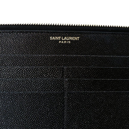 Saint Laurent Grain De Poudre Monogram Uptown Wallet Black 13 of 22