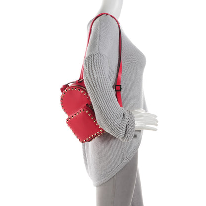 Valentino Garavani Calfskin Mini Rockstud Backpack Deep Fuxia 2 of 7