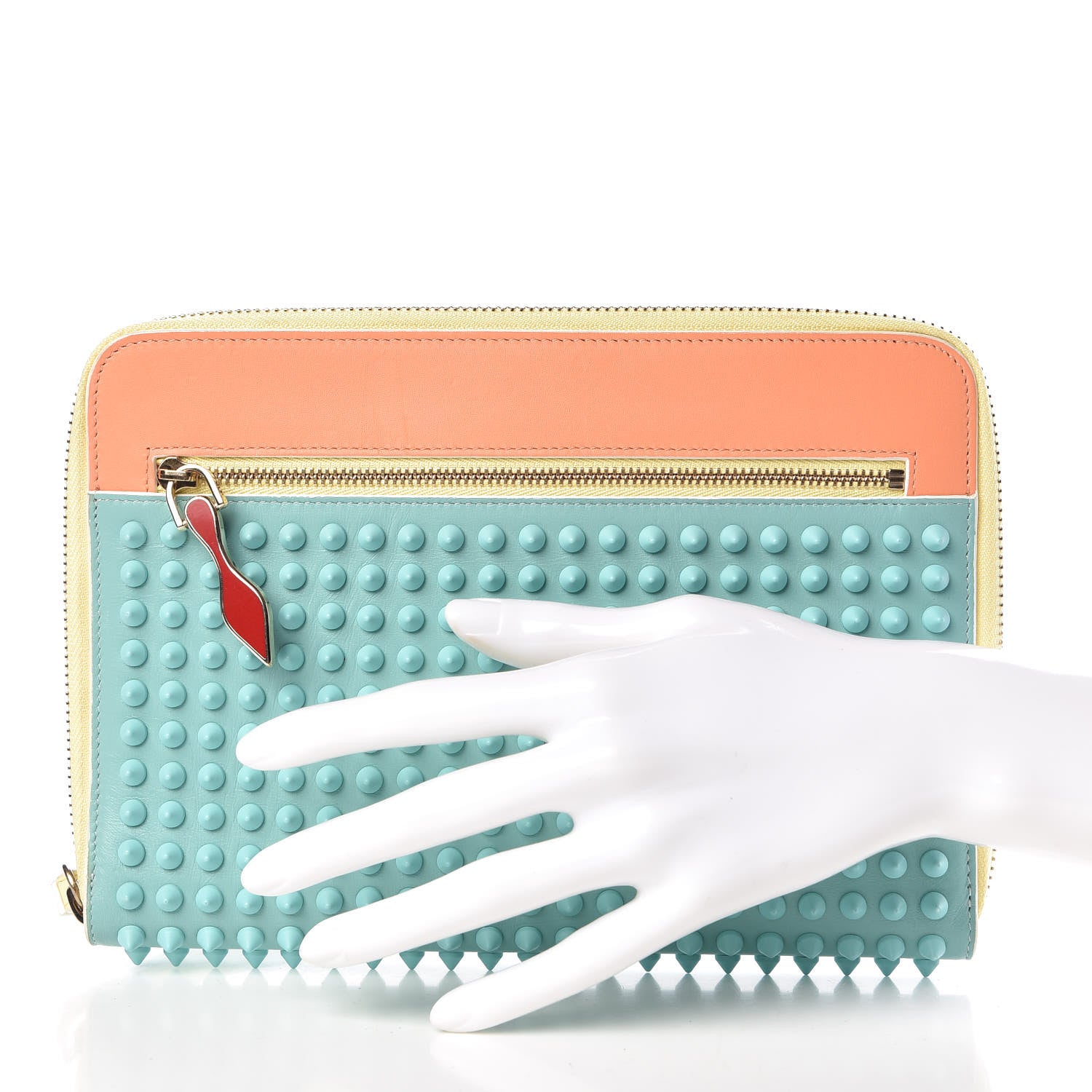 Christian Louboutin Calfskin Spiked Wristlet Multicolor 2 of 6