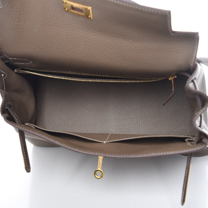 Hermes Taurillon Clemence Kelly Retourne 28 Etoupe 7 of 38