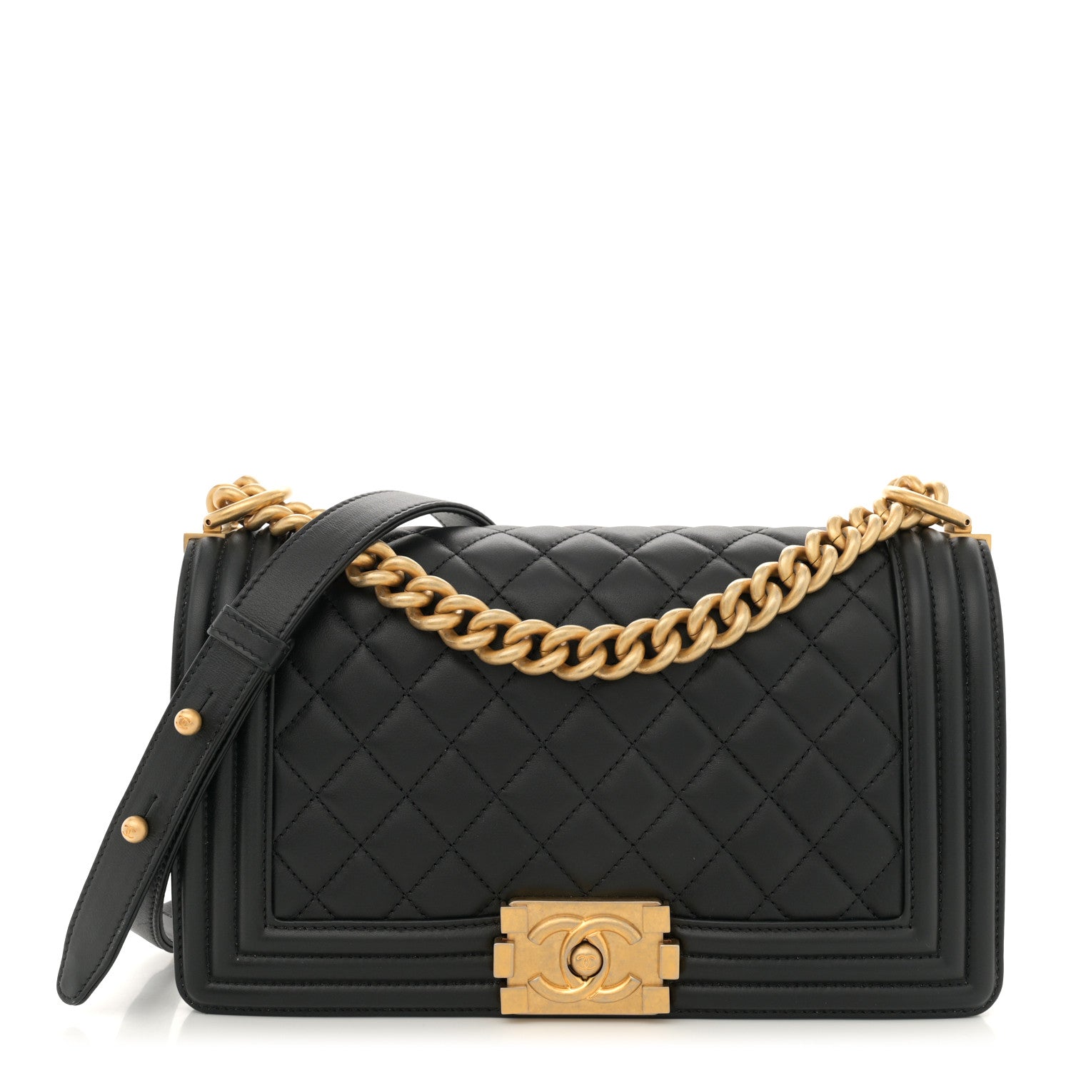 Chanel Calfskin Quilted Medium Boy Flap Black 1 of 13