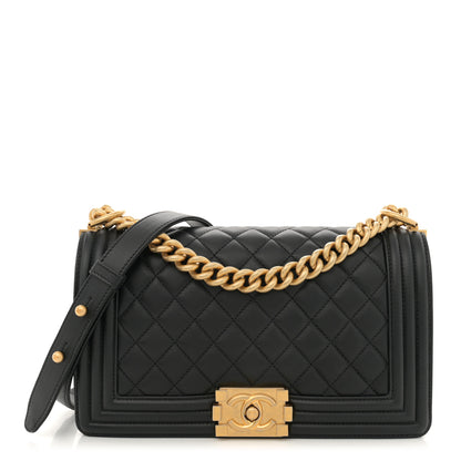 Chanel Calfskin Quilted Medium Boy Flap Black 1 of 13
