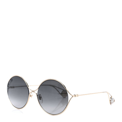 Gucci Metal Round Pearl Tip Sunglasses GG0253S Gold 1 of 8