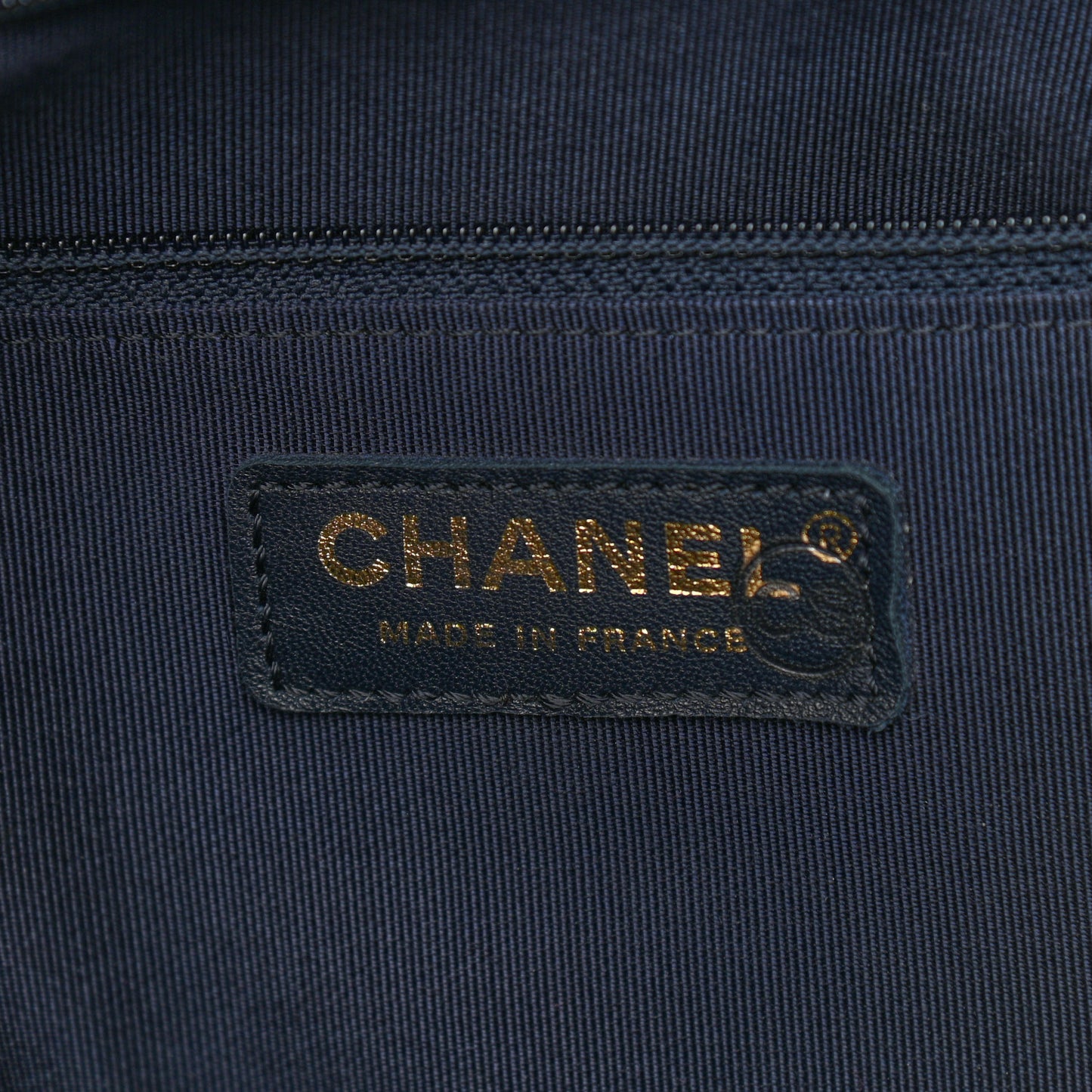Caviar Quilted Large CC Shopping Tote Navy