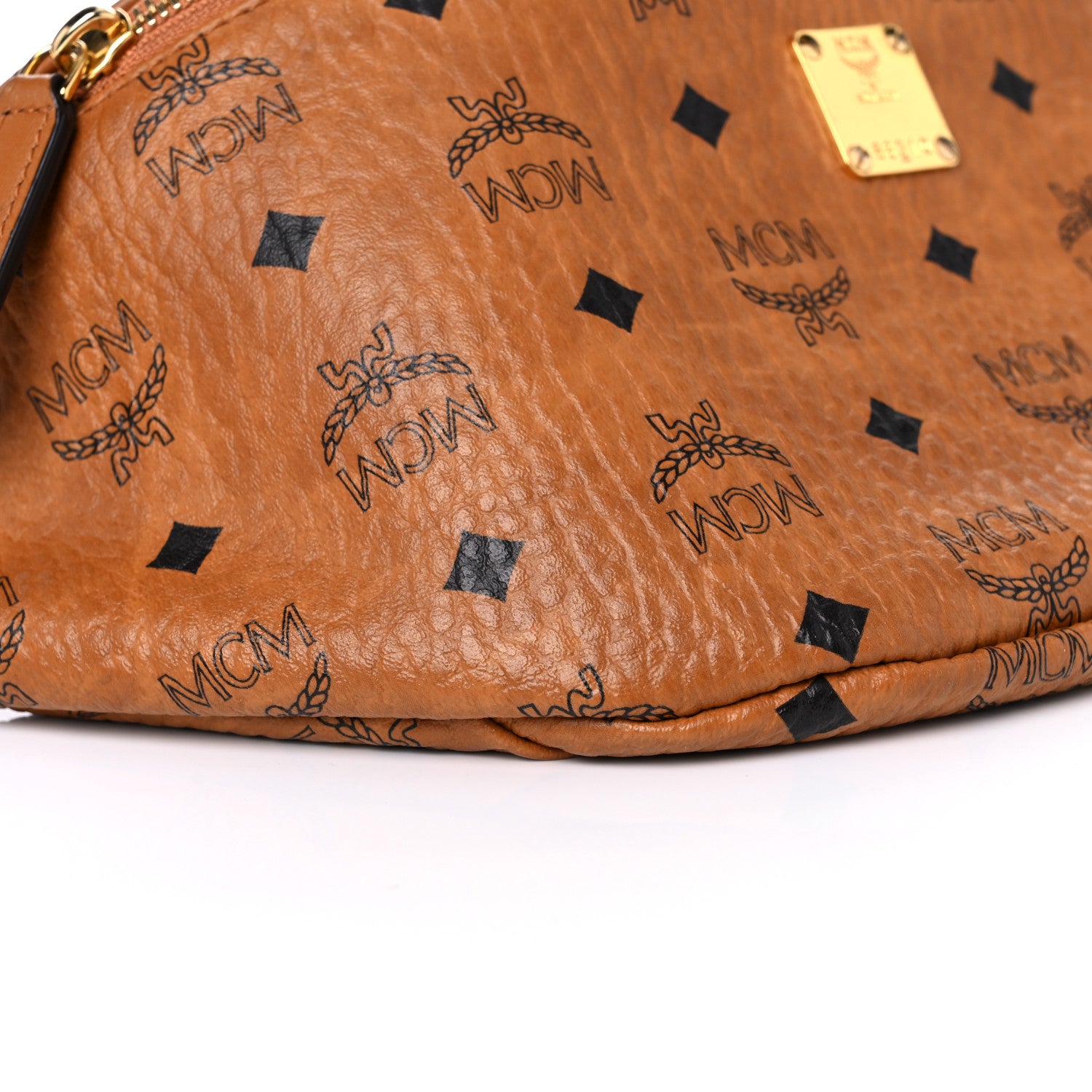 MCM Visetos Medium Fusten Belt Bag Cognac 8 of 10