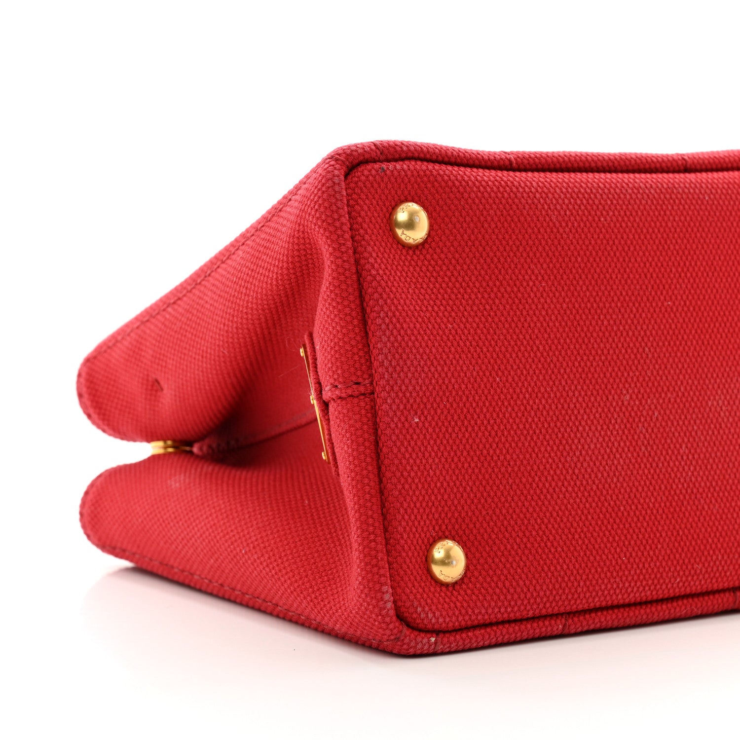 Prada Canapa Small Logo Tote Rosso Talco 9 of 11