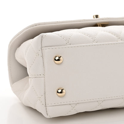Chanel Caviar Quilted Mini Coco Handle Flap White 9 of 11