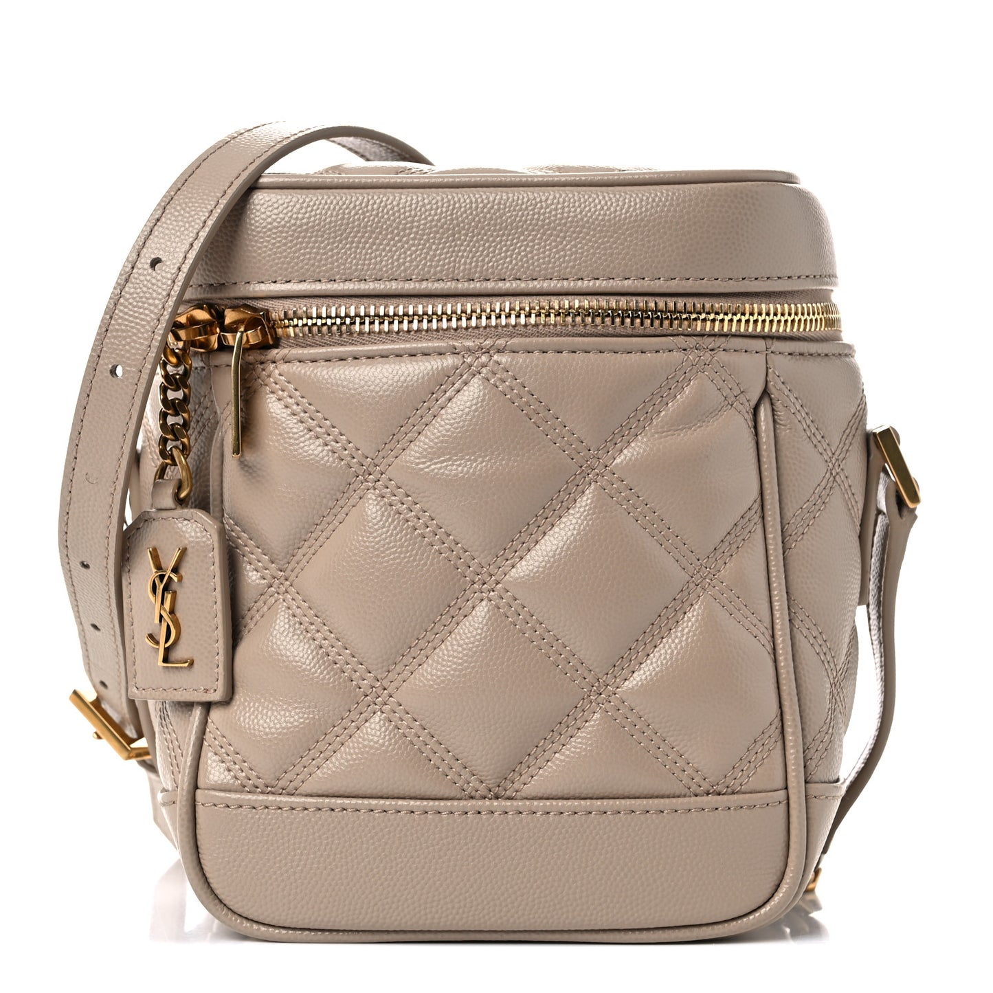 Grain de Poudre Quilted 80's Vanity Bag Dark Beige