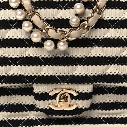 Chanel Jersey Quilted Medium Coco Sailor Flap Black White 8 of 12