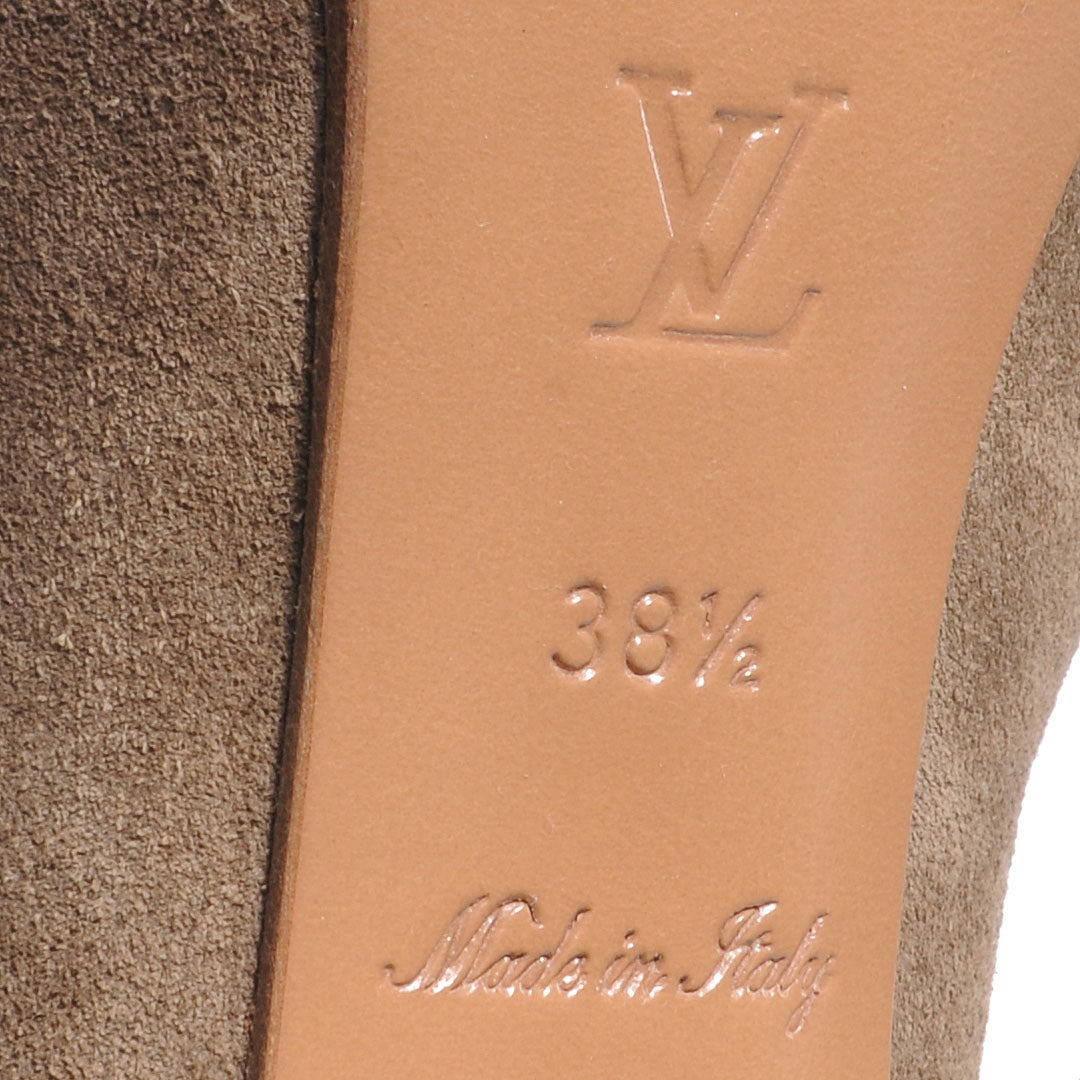 Suede Over The Knee Heeled Boots 38.5 Tan