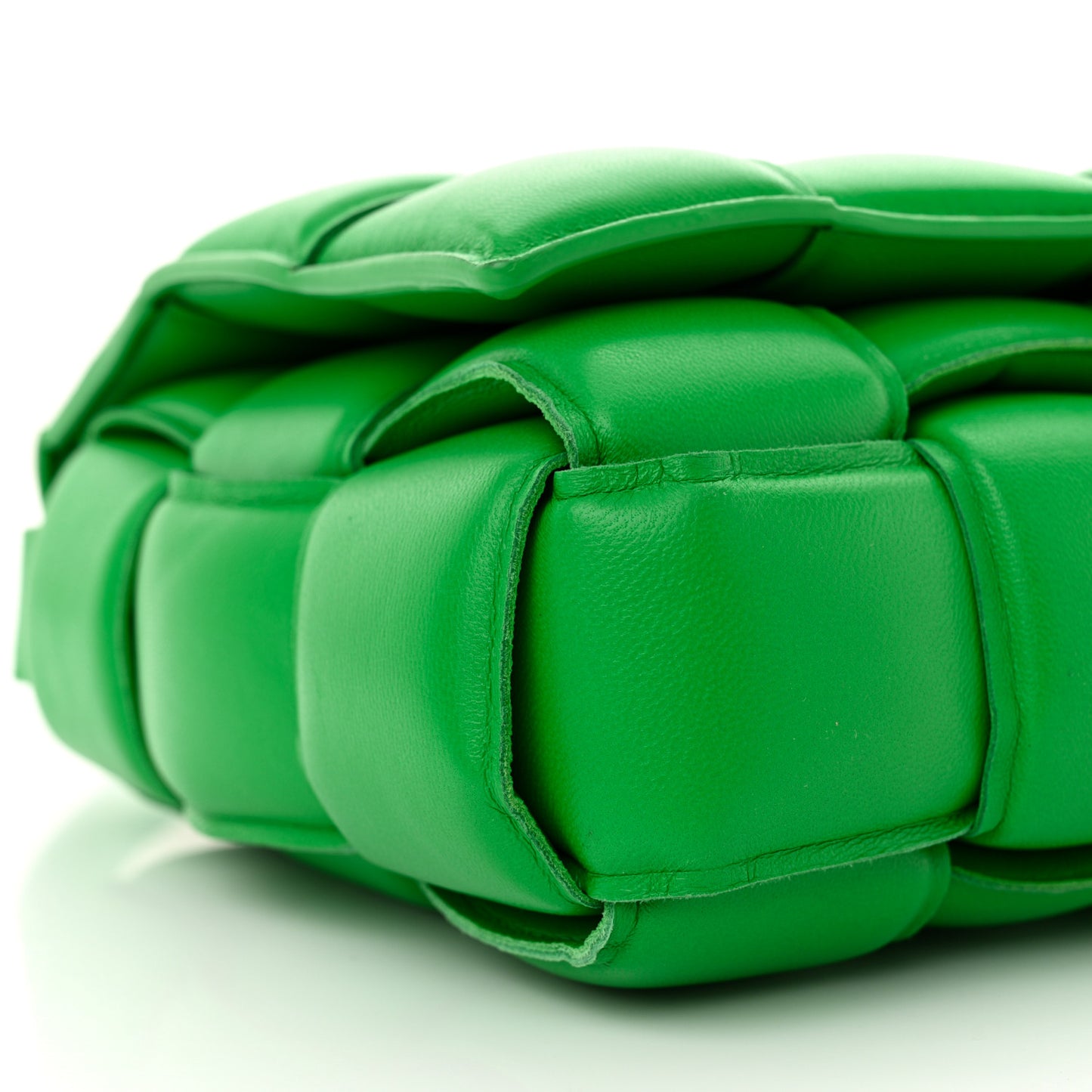 Nappa Maxi Intreccio Padded Cassette Crossbody Bag Parakeet