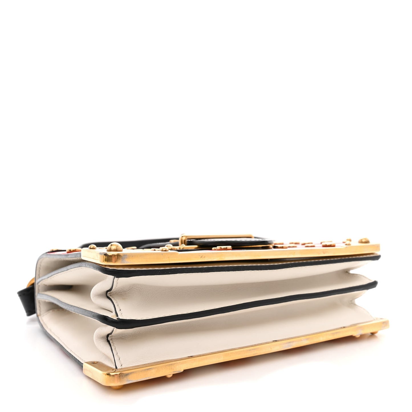 City Calf Saffiano Studded Cahier Bag Blue Fuoco