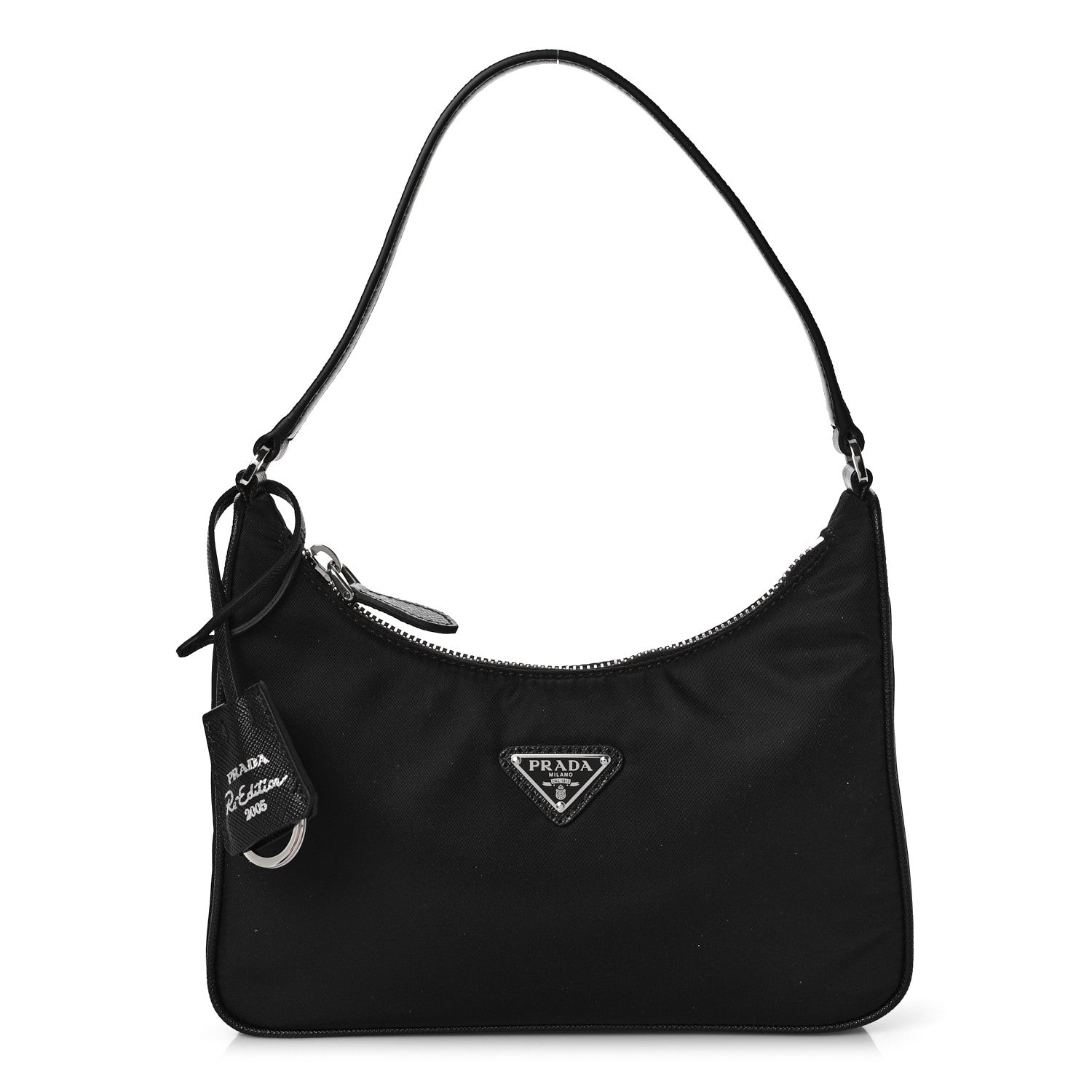 Prada Tessuto Nylon Saffiano Mini Re-Edition 2005 Bag Black 2 of 8