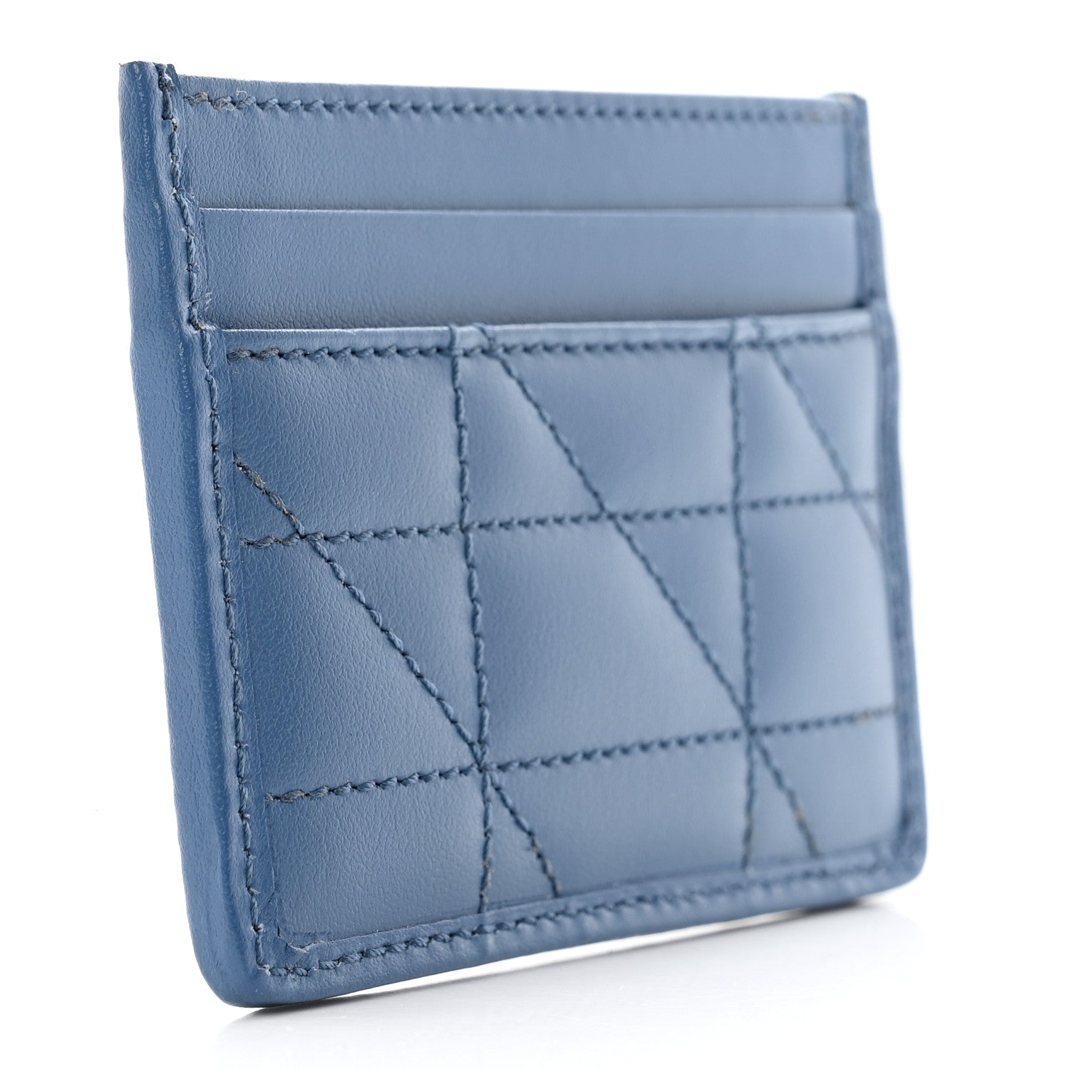 Gucci Calfskin Matelasse Aria GG Marmont Card Holder Clear Blue 3 of 9