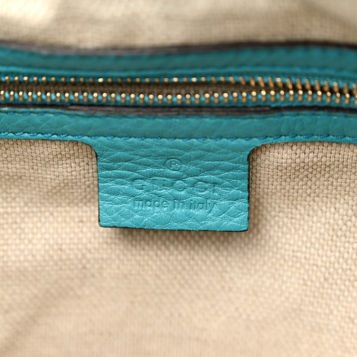 Gucci Pebbled Calfskin Medium Soho Chain Shoulder Bag Teal 6 of 12