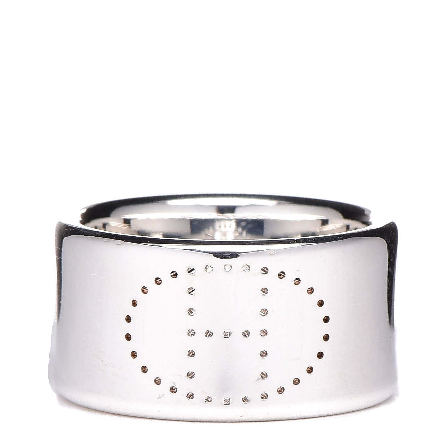 Hermes Sterling Silver Eclipse Ruban Ring GM 51 5.5 1 of 5
