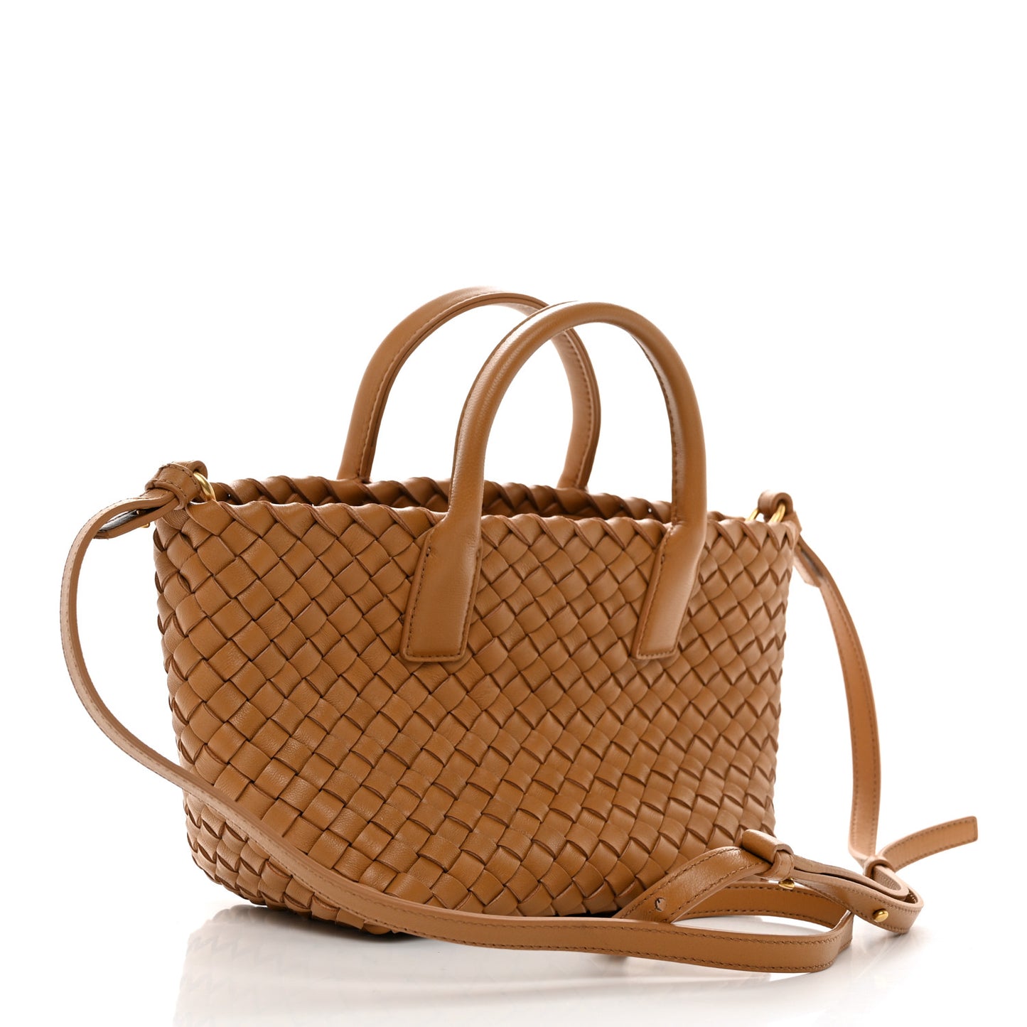 Nappa Intrecciato Mini Cabat Caramel