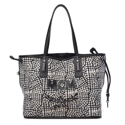 MCM Visetos Medium Liz Reversible Shopper Tote Black 4 of 20