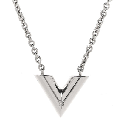 Louis Vuitton Metal Essential V Supple Necklace Silver 4 of 7
