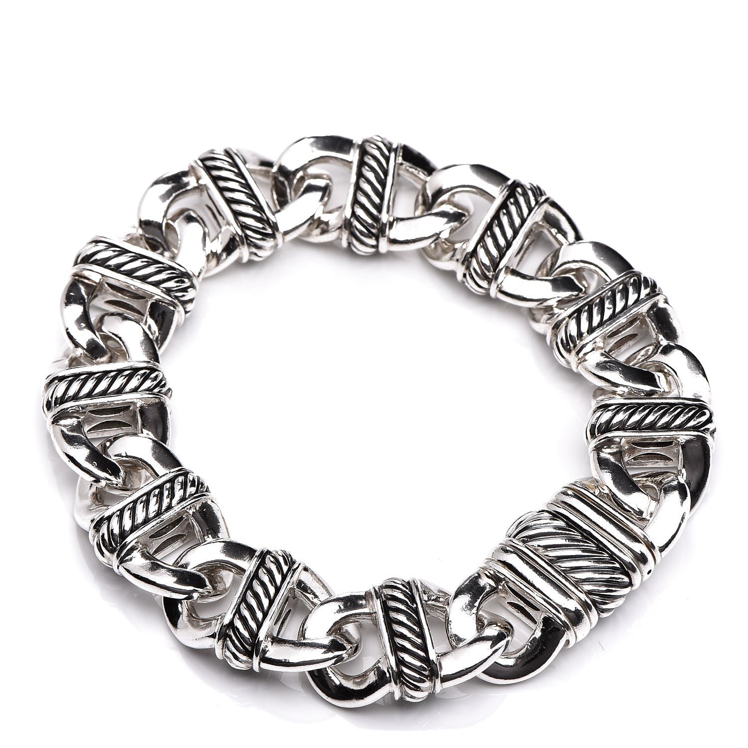 David Yurman Sterling Silver 14mm Madison Cable Link Bracelet 1 of 4
