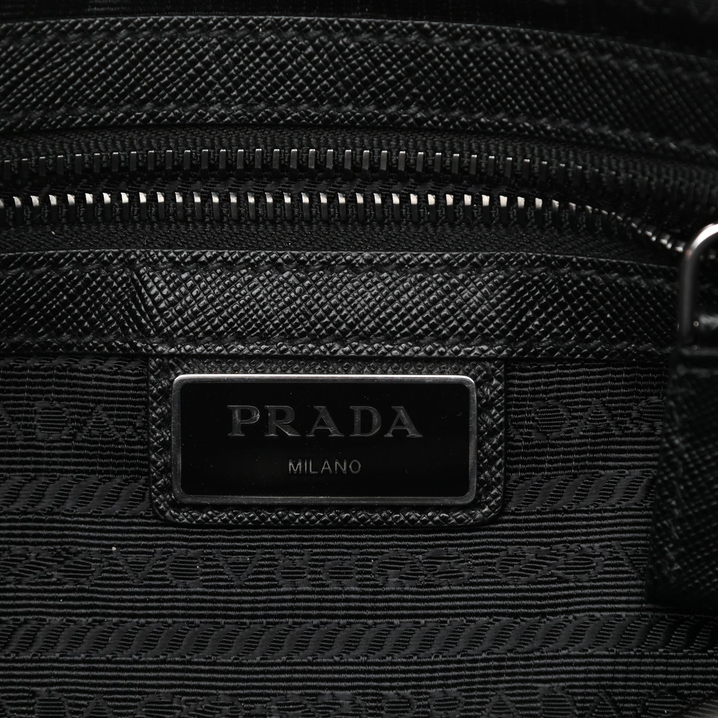 Tessuto Nylon Saffiano Messenger Bag Black Royal Marmo