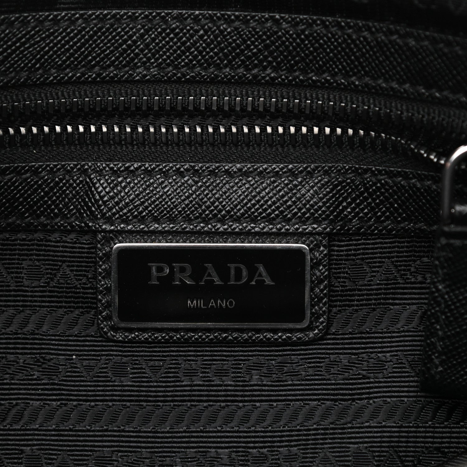 Prada Tessuto Nylon Saffiano Messenger Bag Black Royal Marmo 6 of 10