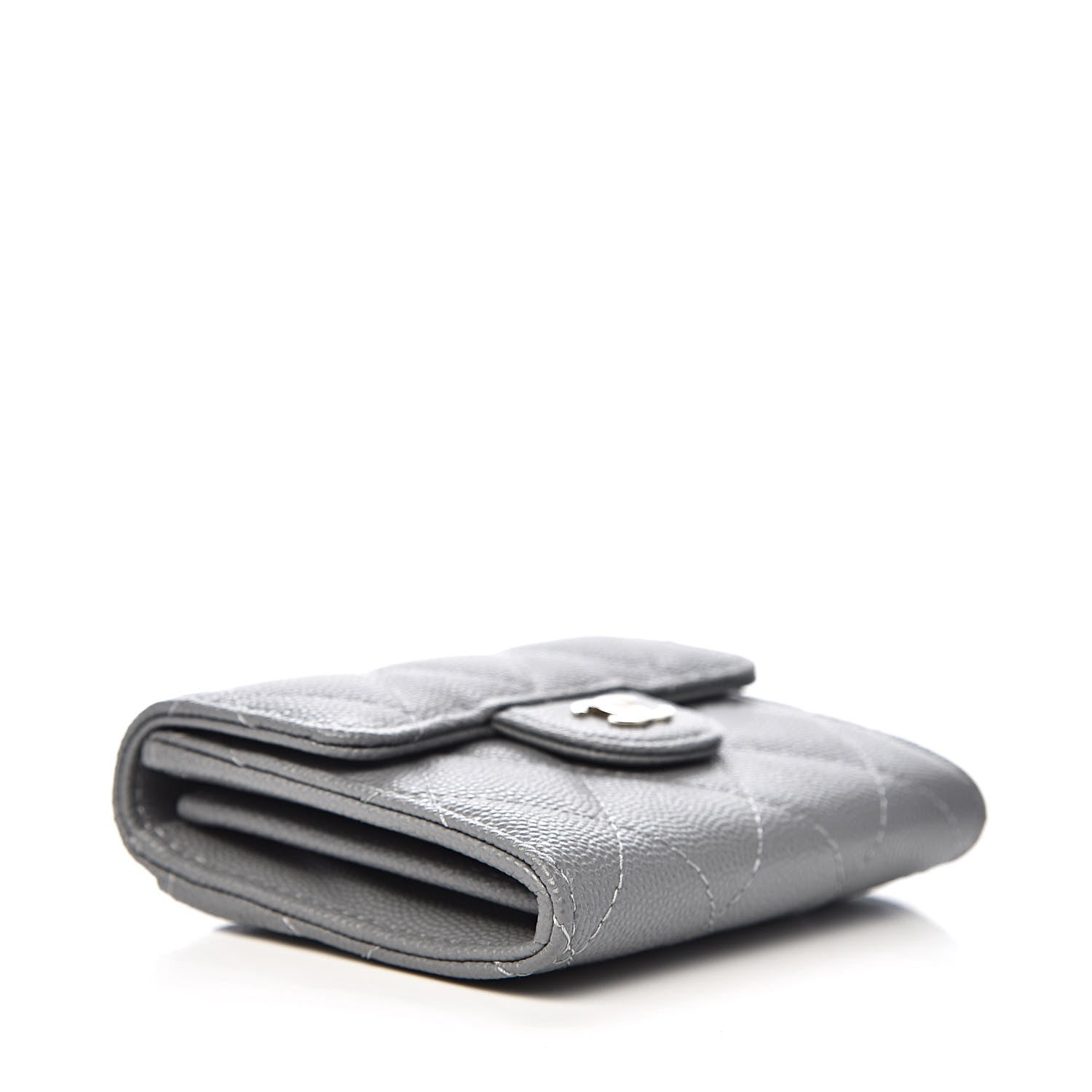 Chanel Caviar Quilted Flap Card Holder Wallet Dark Grey 4 of 8