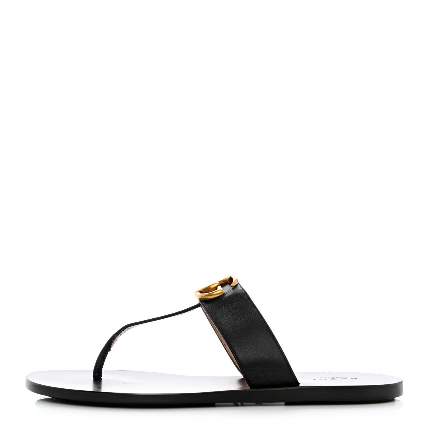 Gucci Calfskin GG Marmont Thong Sandals 38 Black 1 of 8