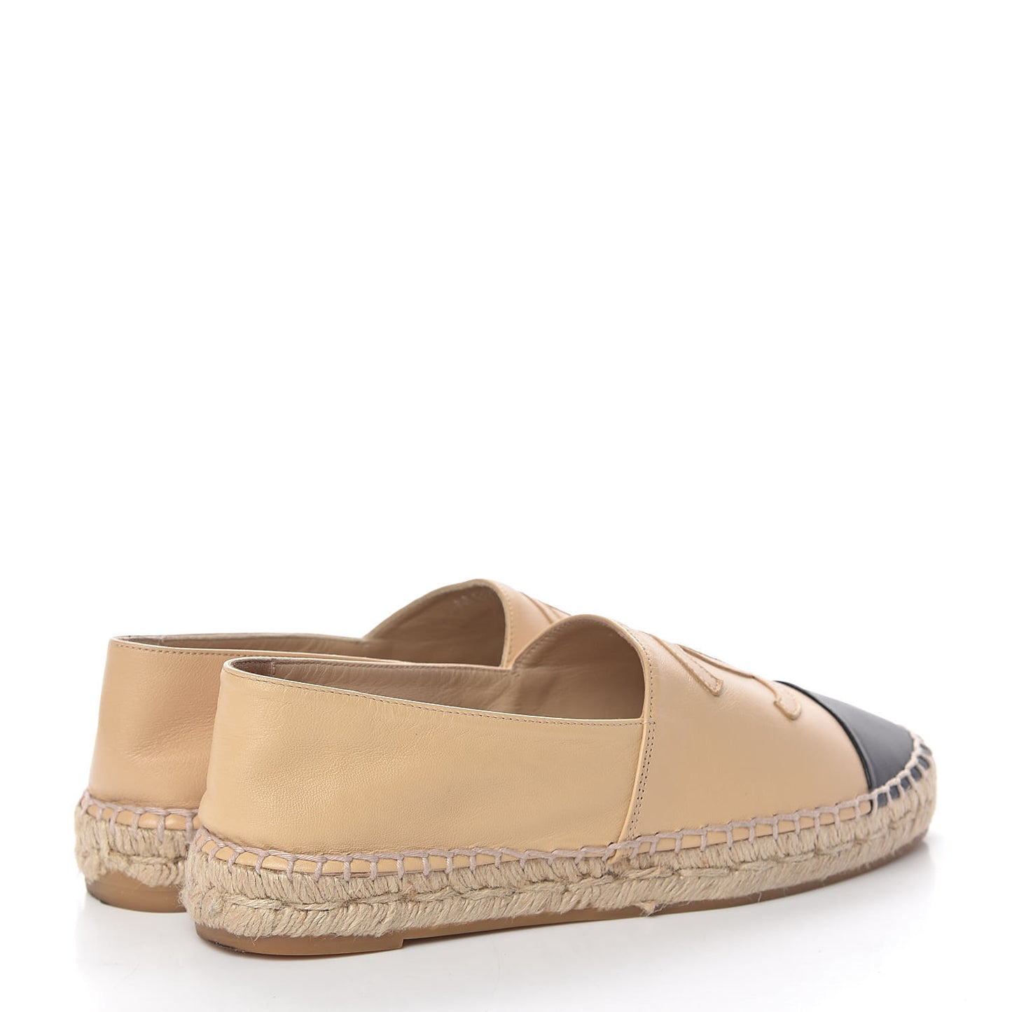 Lambskin CC Espadrilles 36 Beige Black