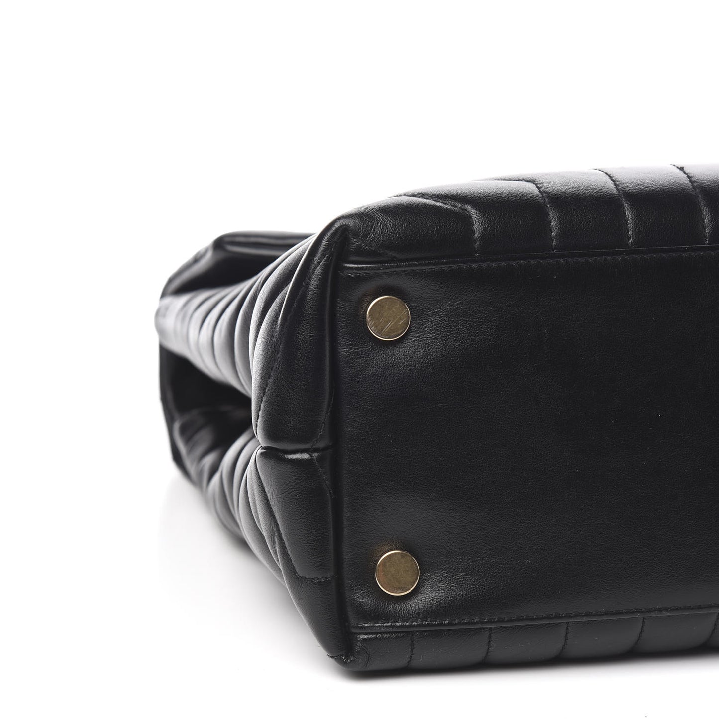 Calfskin Y Quilted Monogram Large Loulou Chain Satchel Black