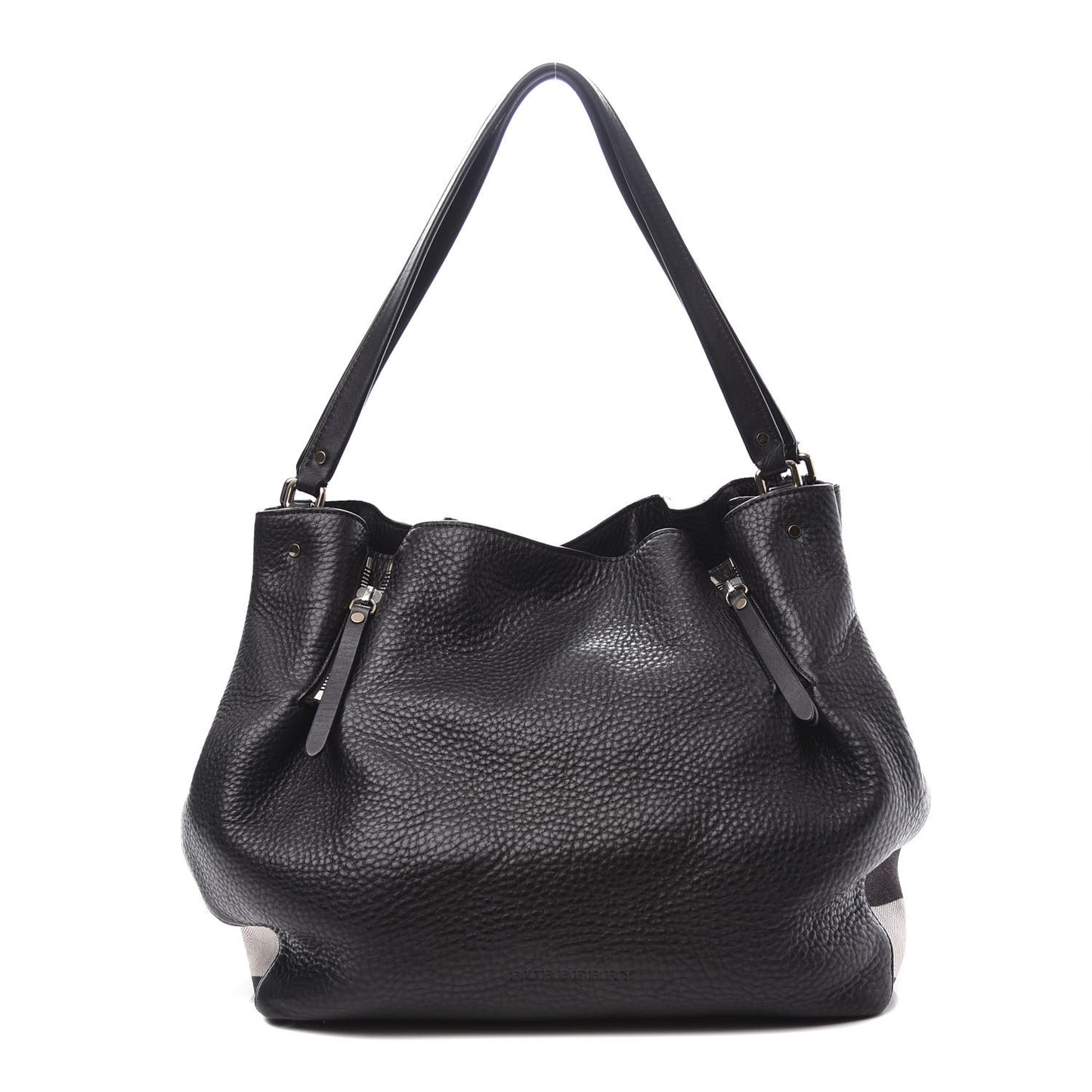Grainy Calfskin House Check Medium Maidstone Black