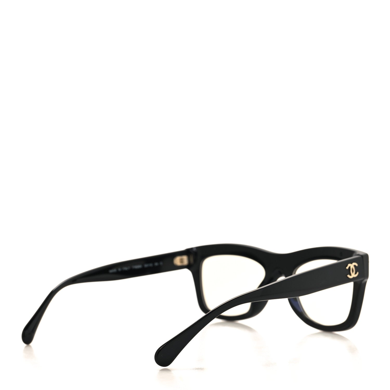 Chanel Acetate Calfskin Chain Rectangle Sunglasses 71626A Black 4 of 7