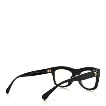 Chanel Acetate Calfskin Chain Rectangle Sunglasses 71626A Black 4 of 7