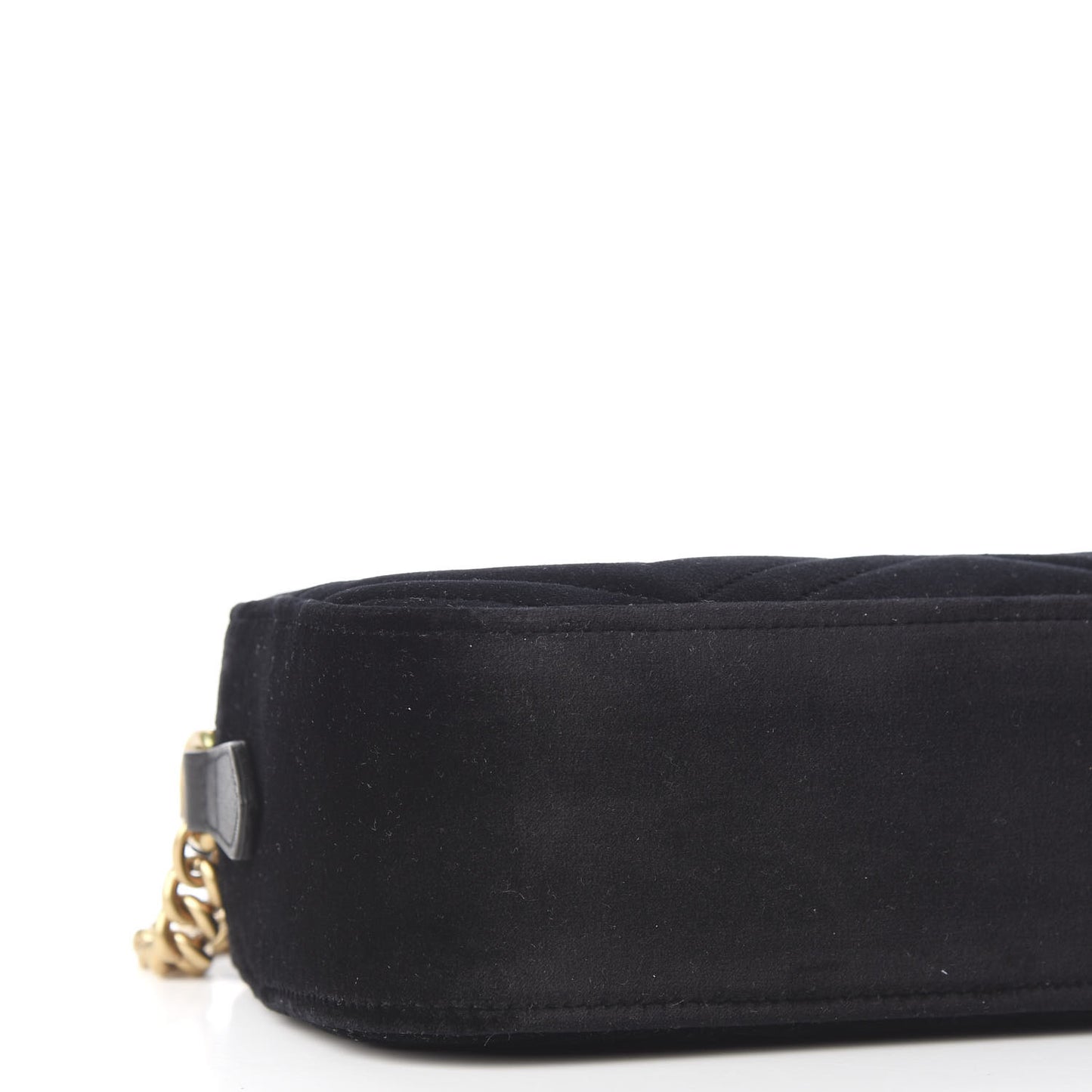 Velvet Matelasse Small GG Marmont Chain Shoulder Bag Black