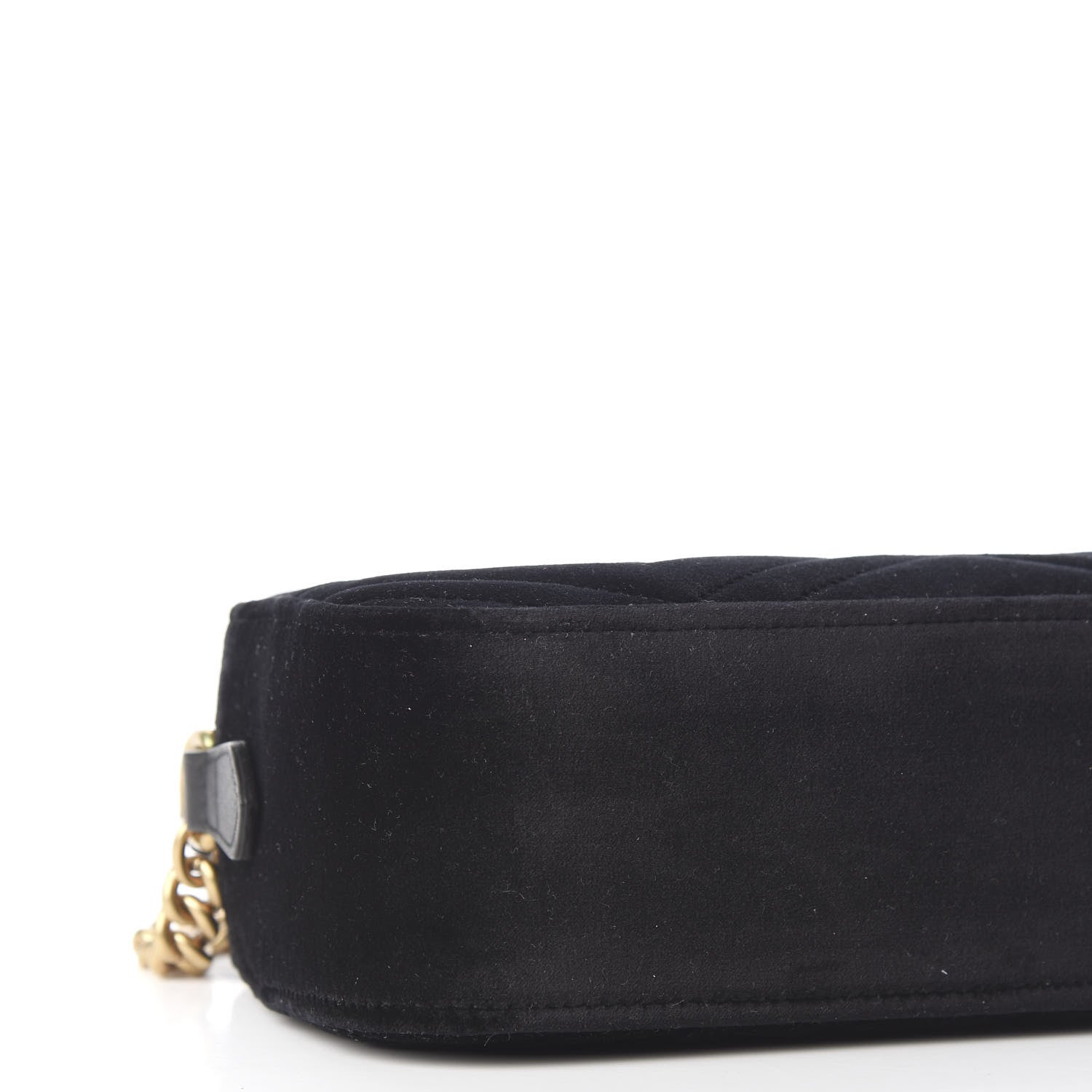 Gucci Velvet Matelasse Small GG Marmont Chain Shoulder Bag Black 7 of 10