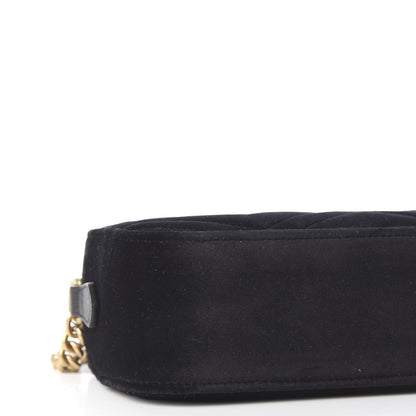 Gucci Velvet Matelasse Small GG Marmont Chain Shoulder Bag Black 7 of 10