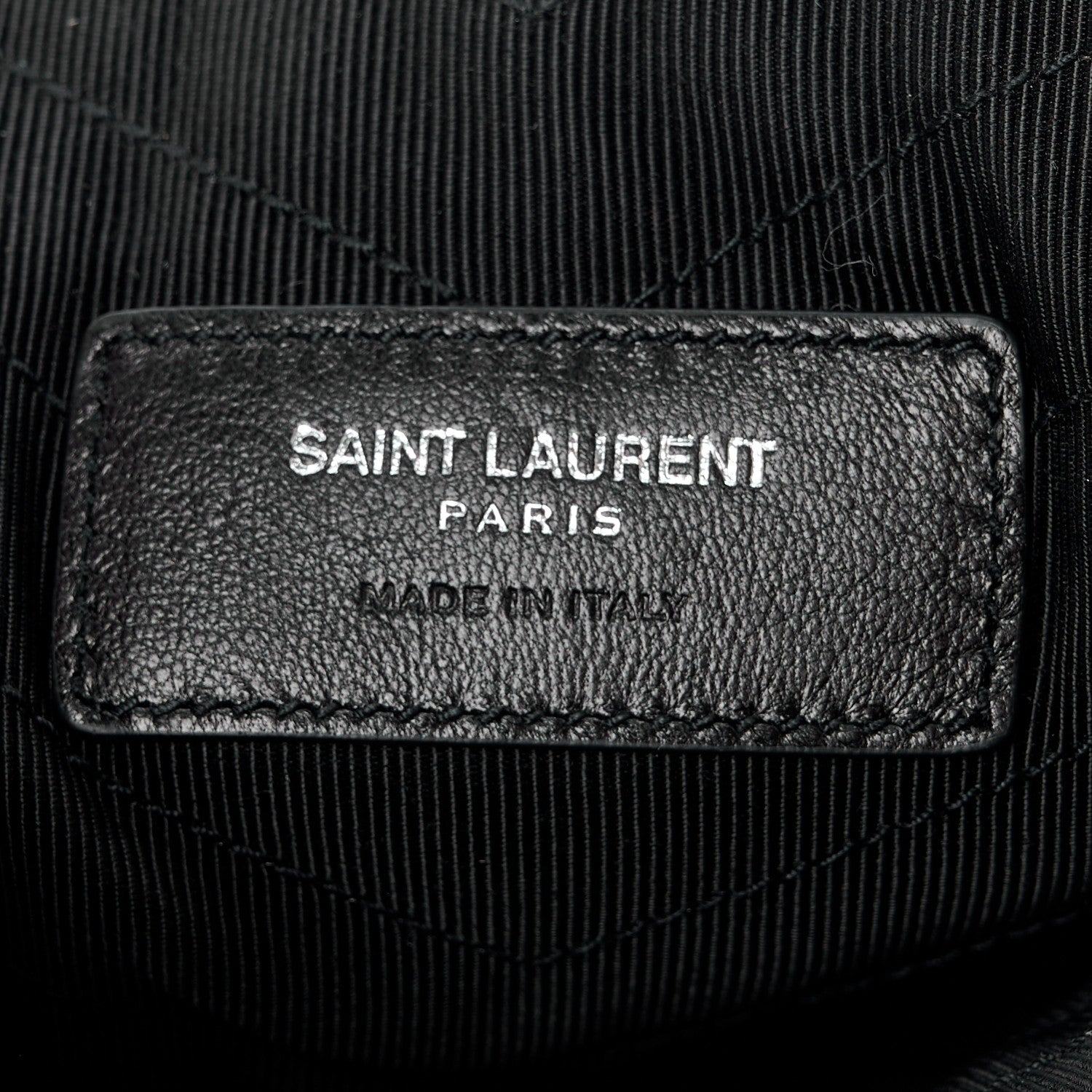Saint Laurent Calfskin Matelasse Chevron Monogram A5 Wristlet Black 6 of 11